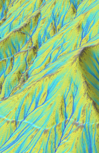 Análisis de acumulación de agua en terreno 3D